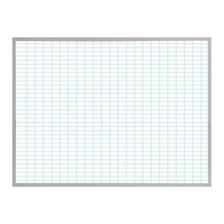 MAGNA VISUAL 36"x48" Porcelain Gridded Dry Erase Board, Dry Erase Height: 36" PBFG-6-WH