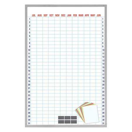MAGNA VISUAL 48 x 36" Full Year Calendar Board, with Magnet Cardholders AC-4836