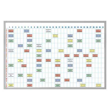 MAGNA VISUAL 48 x 72" Full Year Calendar Board, with Magnet Cardholders AC-4872