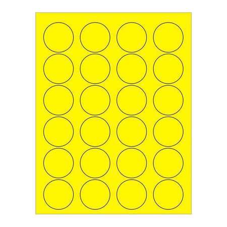 TAPE LOGIC Tape Logic® Circle Laser Labels, 1 5/8", Fluorescent Yellow, 2400/Case LL193YE