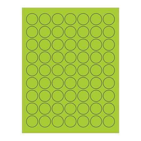 TAPE LOGIC Tape Logic® Circle Laser Labels, 1", Fluorescent Green, 6300/Case LL191GN
