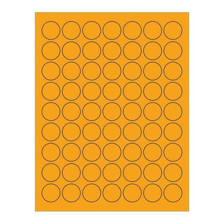 TAPE LOGIC Tape Logic® Circle Laser Labels, 1", Fluorescent Orange, 6300/Case LL191OR