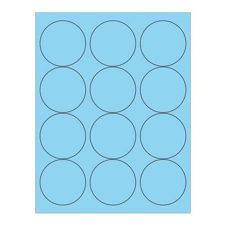 TAPE LOGIC Tape Logic® Circle Laser Labels, 2 1/2", Pastel Blue, 1200/Case LL194BE