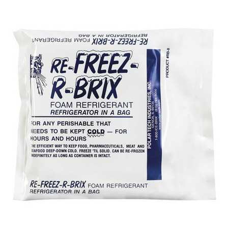RE-FREEZ-R-BRIX Re-Freez-R-Brix™ Cold Bricks, 4 1/2" x 4" x 3/4", White, 42/Case RB8