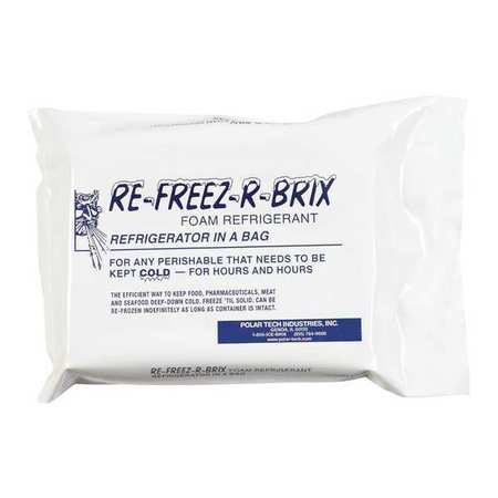 RE-FREEZ-R-BRIX Re-Freez-R-Brix™ Cold Bricks, 7" x 5" x 1 1/2", White, 12/Case RB28
