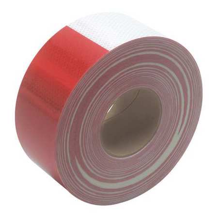 3M Reflective Tape, 22.0 Mil, 3"x150', Red/White T968983R