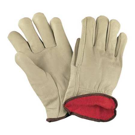 PARTNERS BRAND Cowhide Leather Drivers Gloves, Lined, Large, Natural, 3 Pairs/Case GLV1063L