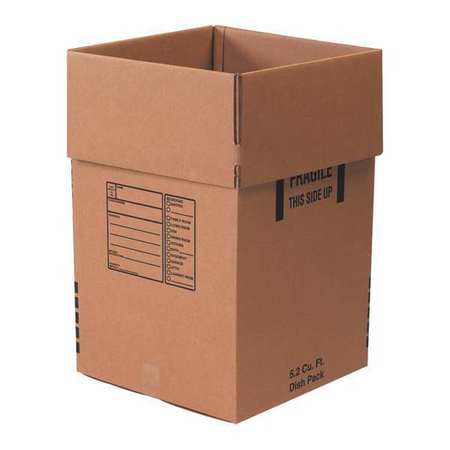 Partners Brand Dish Pack Boxes, 18" x 18" x 28", Kraft, 5/Bundle 181828DISH