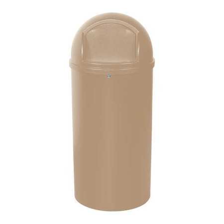 PARTNERS BRAND Domed Waste Receptacles, 25 Gallon, Beige RUB145CBE