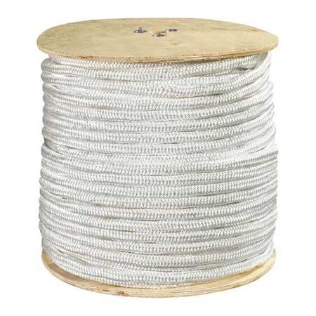 PARTNERS BRAND Double Braided Nylon Rope, 14,500 lb, 3/4", White, 600'/Case TWR128