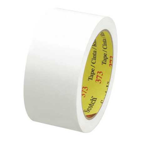 SCOTCH 3M™ 373 Carton Sealing Tape, 2.5 Mil, 2" x 55 yds., White, 6/Case T901373W6PK