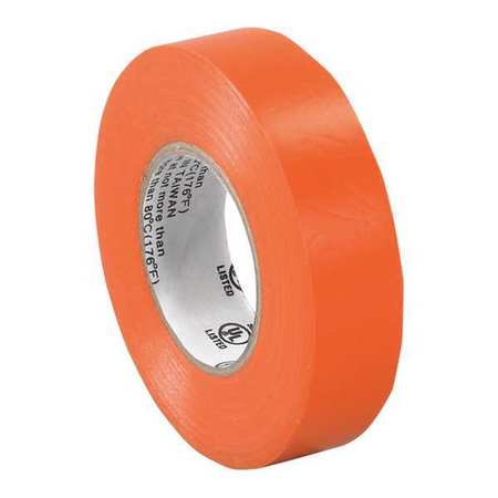 PARTNERS BRAND Electrical Tape, 7.0 Mil, 3/4"x 20 yds., Orange, 200/Case T964618A