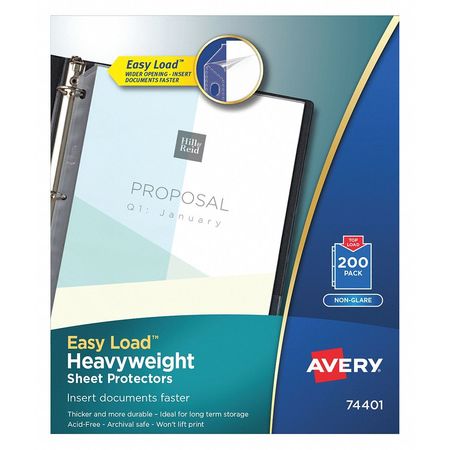 Avery Dennison Top-Load, Poly Sheet Protectors, PK200 74401