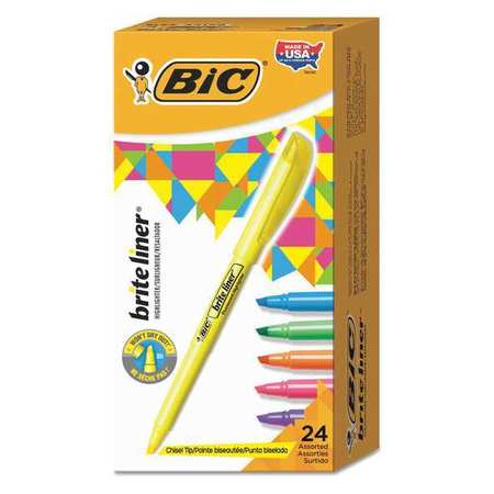 BIC Brite Liner Highlighter, Assorted, PK24 BL241-AST