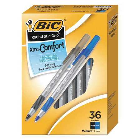 BIC Assorted, Ball Point Pen, 1.2mm, PK36 GSMG361-AST