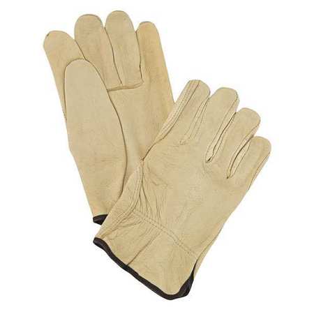 MCR SAFETY Pigskin, Driver Gloves, Cream, L, PK12 127-3400L