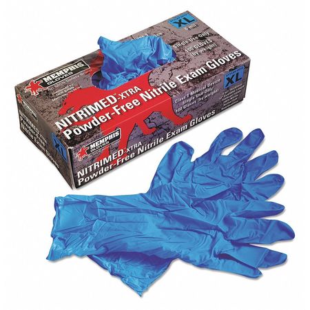 Mcr Safety Disposable Gloves, Nitrile, XL, 100 PK, Blue 127-6012XL