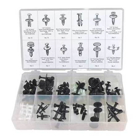 Auto Body Doctor Retainer Kit, Push Type, GM/Ford/Chry, 65Pc DYN-6300