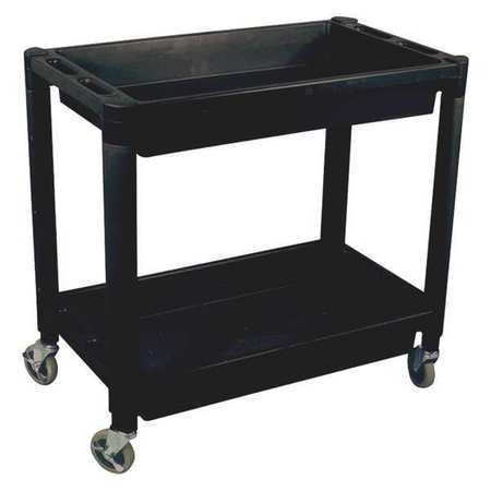 Astro Pneumatic Polypropylene Plastic Service Cart, 2 Shelves, 300 lb 8330