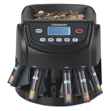 Steelmaster Coin Count/Sorter, LED Display, Black 200200C