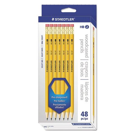 Staedtler Pencil, No.2 Wooden, Yellow, PK48 13247C48A6