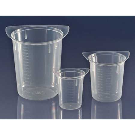 GLOBE SCIENTIFIC Beaker, Three Corner, 400mL, Pp, PK100 3633