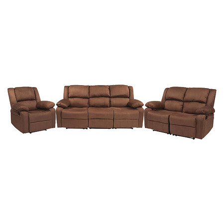 Flash Furniture Recliner, 35" to 64" x 38", Upholstery Color: Brown BT-70597-RLS-SET-BN-MIC-GG