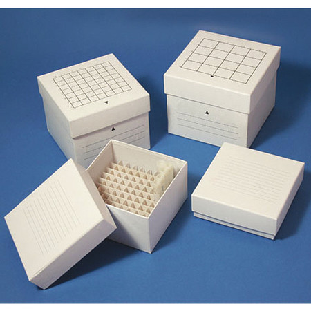 GLOBE SCIENTIFIC Freeze Box, 64 Place, Cardboard, PK48 3094