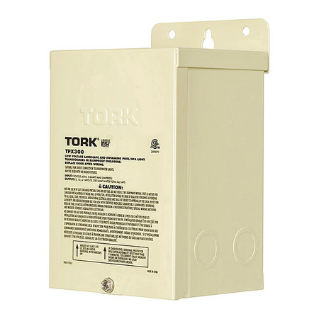 TORK Pool Light Transformer, 12/13/14V AC, 120V AC TPX300