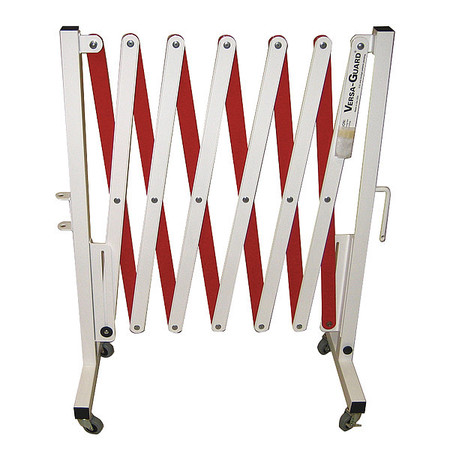 VERSA-GUARD Portable Expandable Safety Barricades, White/Red VG-4000-C