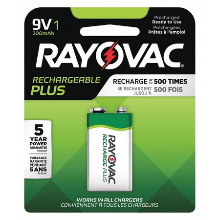 Rayovac Precharged Recharg. Battery, 9V, NiMh PL1604-1 GENE