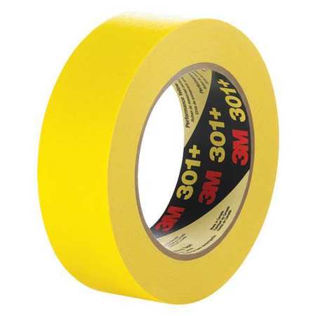 3M 3M™ 301+ Masking Tape, 6.3 Mil, 2" x 60 yds., Yellow, 24/Case T937301