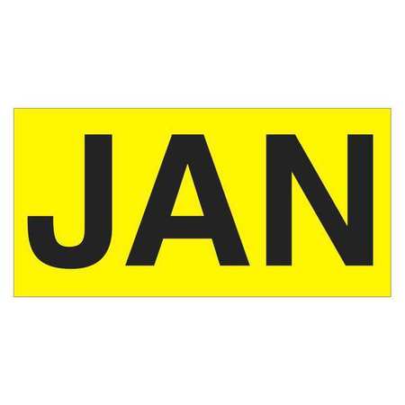 TAPE LOGIC Tape Logic® Months of the Year Labels, "JAN", 3" x 6", Fluorescent Yellow, 500/Roll DL6702