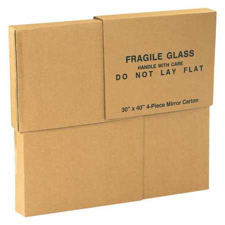 PARTNERS BRAND Mirror Boxes, 4-Piece, 30" x 40" x 3 1/2" 1 Piece of 30" x 40", Kraft, 4/Bundle 30404PCMC