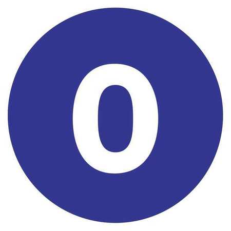 TAPE LOGIC Tape Logic® Number Labels, "0", 1" Circle, Dark Blue, 500/Roll DL6750