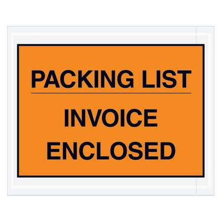 TAPE LOGIC Tape Logic® "Packing List/Invoice Enclosed" Envelopes, 4 1/2" x 5 1/2", Orange, 1000/Case PL417