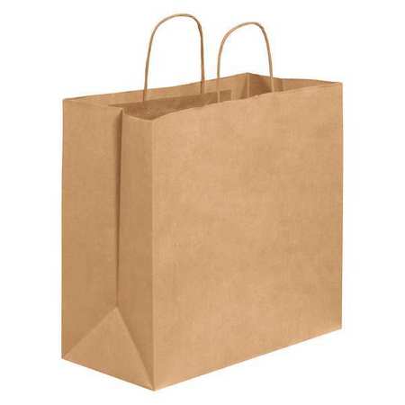 PARTNERS BRAND Paper Shopping Bags, 13" x 7" x 13", Kraft, 250/Case BGS114K