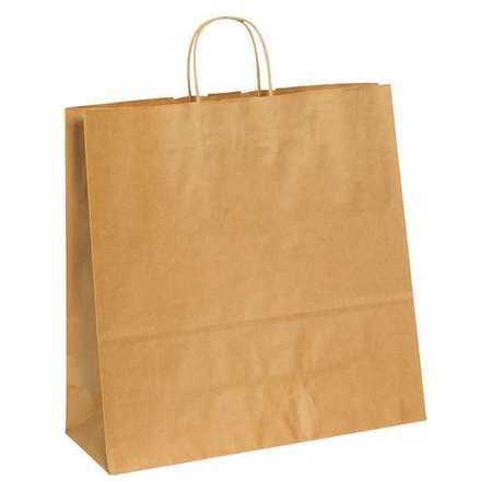 PARTNERS BRAND Paper Shopping Bags, 16" x 6" x 15 3/4", Kraft, 200/Case BGS109K