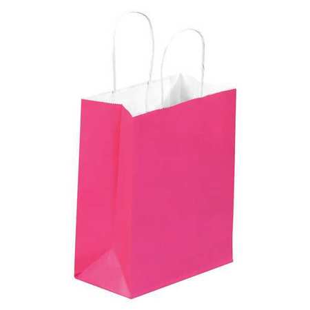 PARTNERS BRAND Tinted Paper Shopping Bags, 8" x 4 1/2" x 10 1/4", Cerise, 250/Case BGS103CE