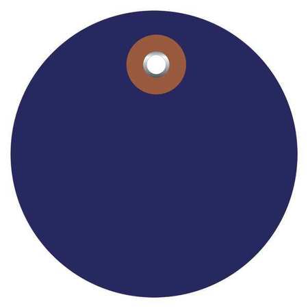 PARTNERS BRAND Plastic Circle Tags, Pre-Wired, 2", Blue, 100/Each G26069W