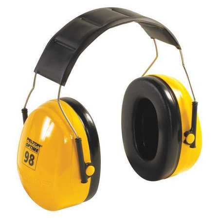 3M PELTOR Over-the-Head Ear Muffs, 25 dB, Peltor Optime 98, Black/Yellow OCS1401