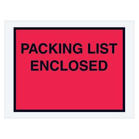 TAPE LOGIC Tape Logic® "Packing List Enclosed" Envelopes, 4 1/2" x 6", Red, 1000/Case PL413