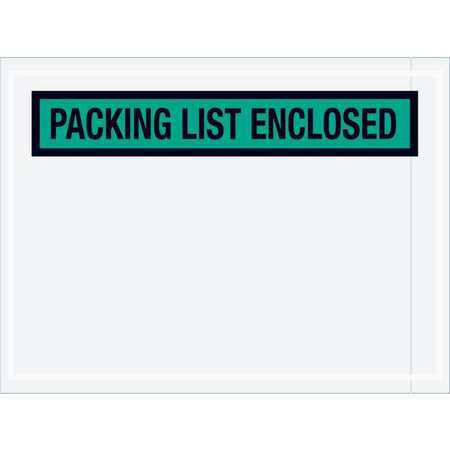 TAPE LOGIC Tape Logic® "Packing List Enclosed" Envelopes, 4 1/2" x 6", Green, 1000/Case PL489
