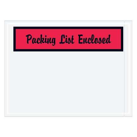 TAPE LOGIC Tape Logic® "Packing List Enclosed" Envelopes, 4 1/2" x 6", Red, 1000/Case PL444