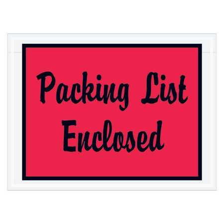 TAPE LOGIC Tape Logic® "Packing List Enclosed" Envelopes, 4 1/2" x 6", Red, 1000/Case PL487