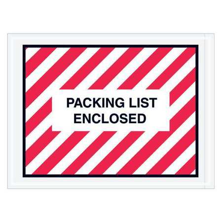 TAPE LOGIC Tape Logic® "Packing List Enclosed" Envelopes, 4 1/2" x 6", Red/White, 1000/Case PL409