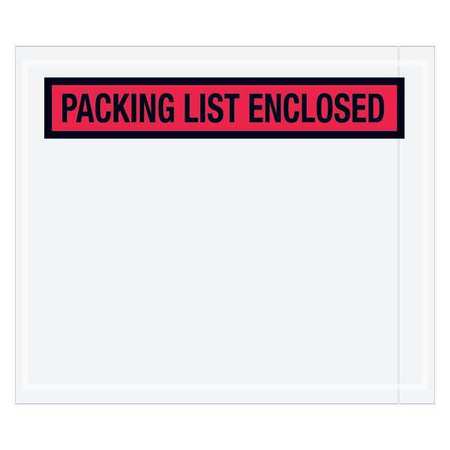 TAPE LOGIC Tape Logic® "Packing List Enclosed" Envelopes, 7" x 6" "Pa, Red, 1000/Case PL491