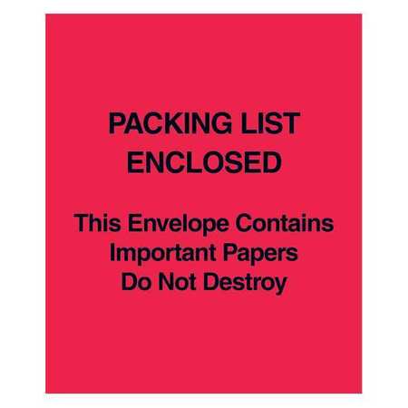 TAPE LOGIC Tape Logic® "Packing List Enclosed This Envelope Contains…" (Paper Face), 5" x 6", Red, 1000/Case PL485
