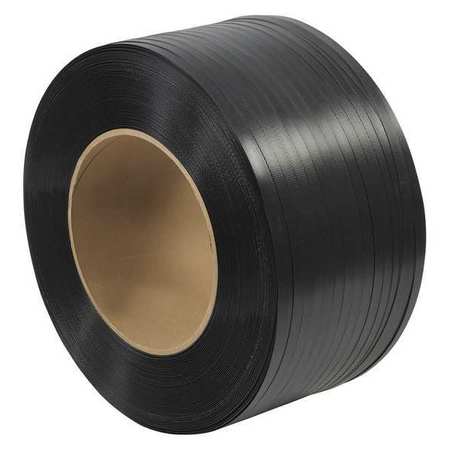 PARTNERS BRAND Polypropylene Strapping, Hand Grade, Embossed, 8" x 8" Core, 5/8" x 5400', Black, 1/Coil PSH290