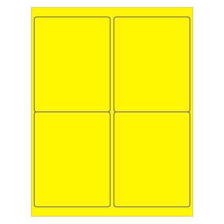 TAPE LOGIC Tape Logic® Rectangle Laser Labels, 4" x 5", Fluorescent Yellow, 400/Case LL181YE
